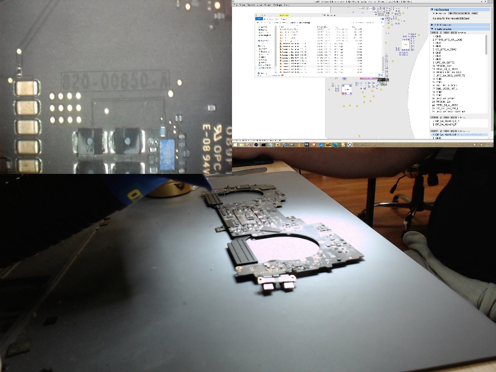 MacBook Pro 13" Intel A1989 logic board repair in progress